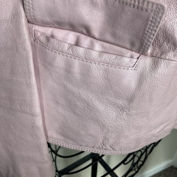 Chadwick’s Pink Leather Jacket Women’s Size 16 - Picture 3 of 9
